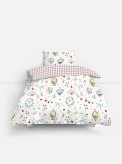 Bettwäscheset mit hohem Baumwollanteil und Länderabzeichen, Einzelbett