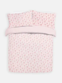 Bettwäscheset mit Ultraschall-Steppung und Blümchenmuster, Doppelbett