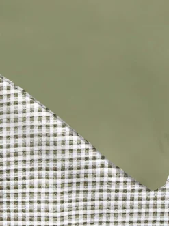 Bettwäscheset mit Ultraschallsteppung und Vichykaros, Super-Kingsize
