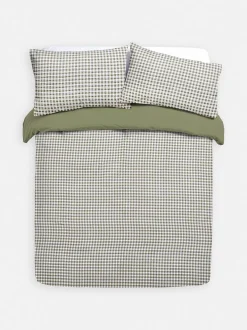 Bettwäscheset mit Ultraschallsteppung und Vichykaros, Doppelbett