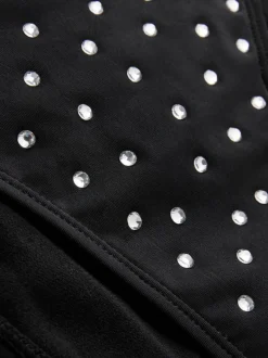 Bikinihose mit Nieten und Strass