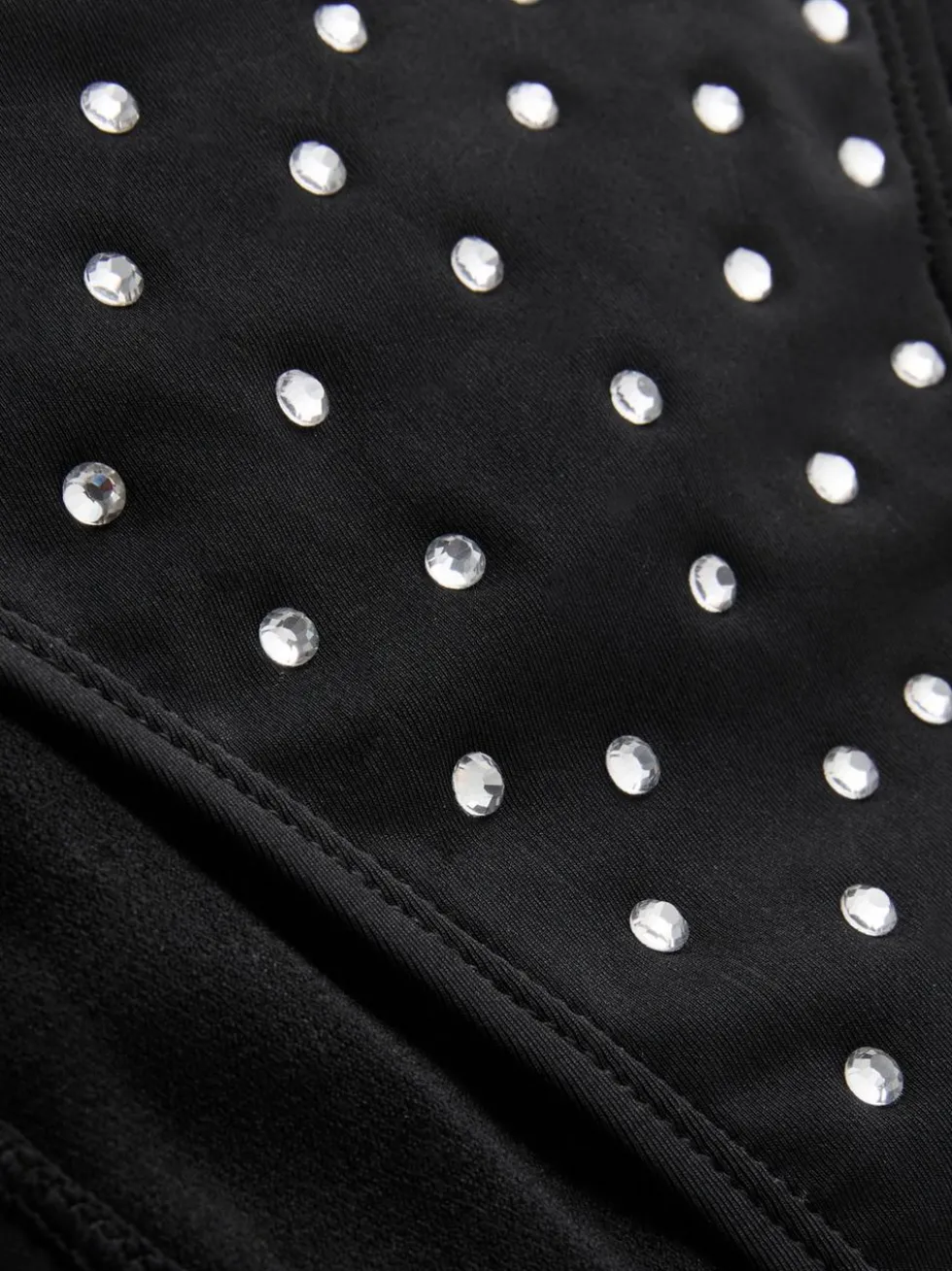 Bikinihose mit Nieten und Strass