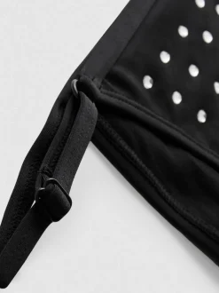 Bikinihose mit Nieten und Strass