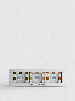 Bilderrahmen mit Schachbrettmuster, 3er-Pack | 7 x 7 cm