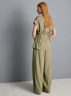 Bluse zum seitlichen Binden mit Wasserfallausschnitt