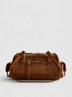Bowlingtasche aus Kunstleder im Used-Look