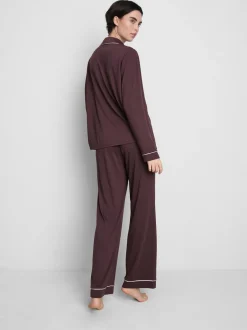 Boyfriend-Schlafanzug aus Jersey mit Paspelierung