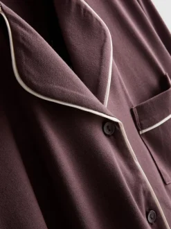 Boyfriend-Schlafanzug aus Jersey mit Paspelierung