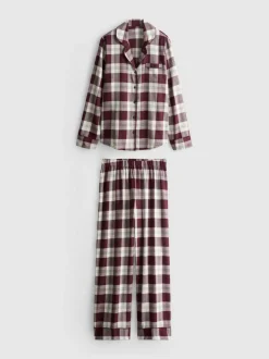 Boyfriend-Schlafanzug aus reinem Baumwoll-Flanell