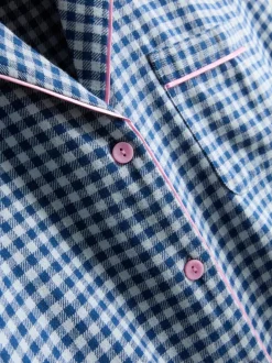 Boyfriend-Schlafanzug aus reinem Baumwoll-Flanell