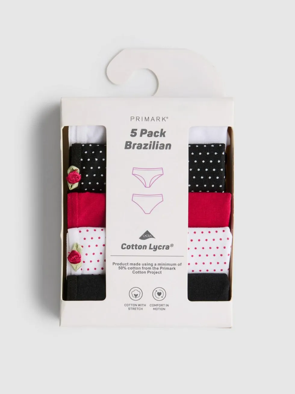 Brazil-Slips mit hohem Baumwollanteil, 5er-Pack