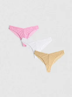 Brazil-Tangas mit Spitze, 3er-Pack