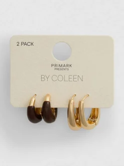 Breite „By Coleen“ Creolen, 2er-Pack