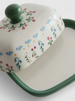 Butterdose mit Blumendetails