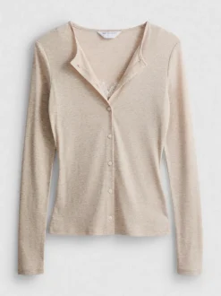 „By Coleen“ Cardigan aus Baumwollmischung mit Spitzenbesatz
