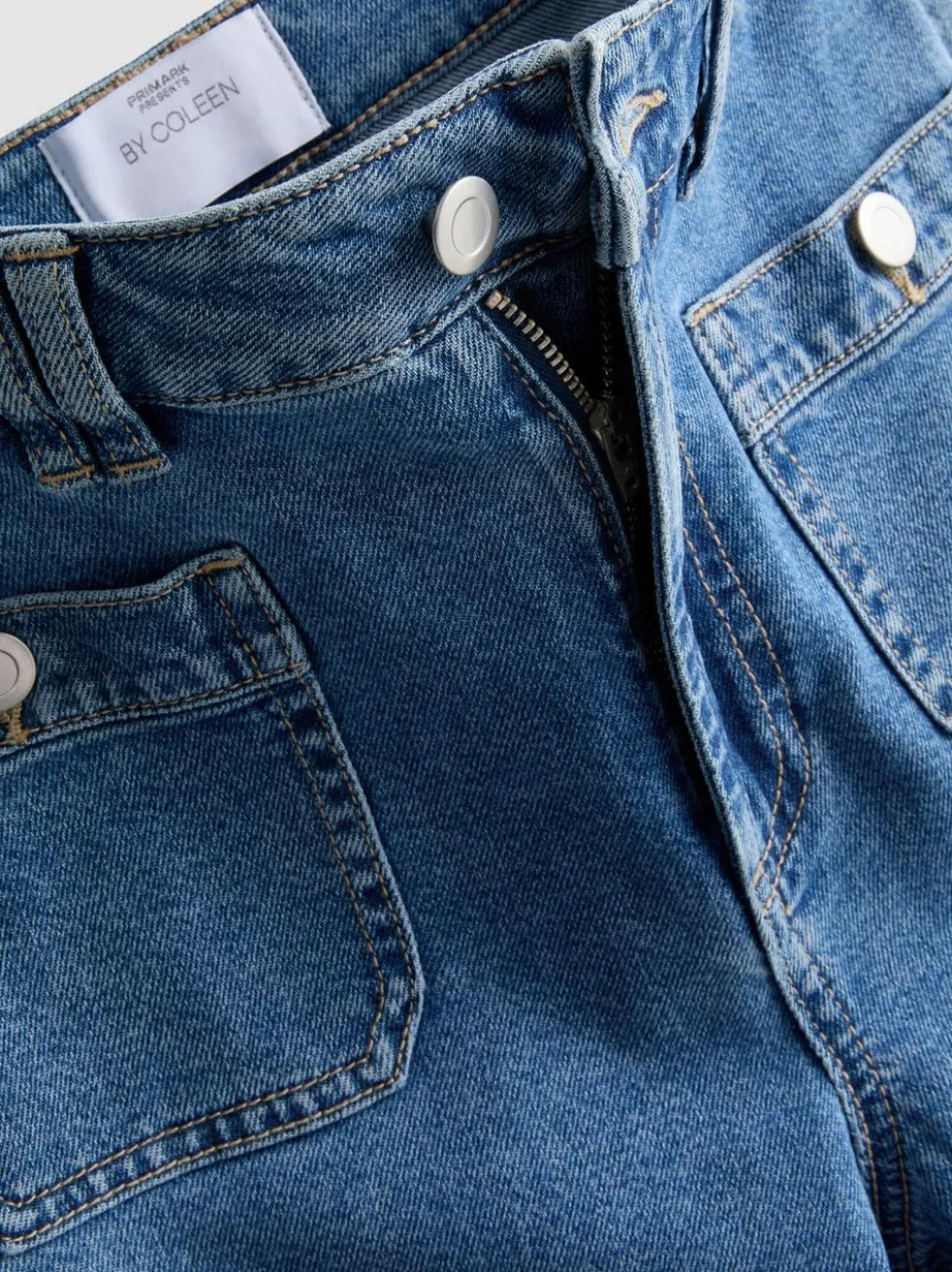 „By Coleen“ Jeans mit weitem Bein und aufgesetzten Taschen
