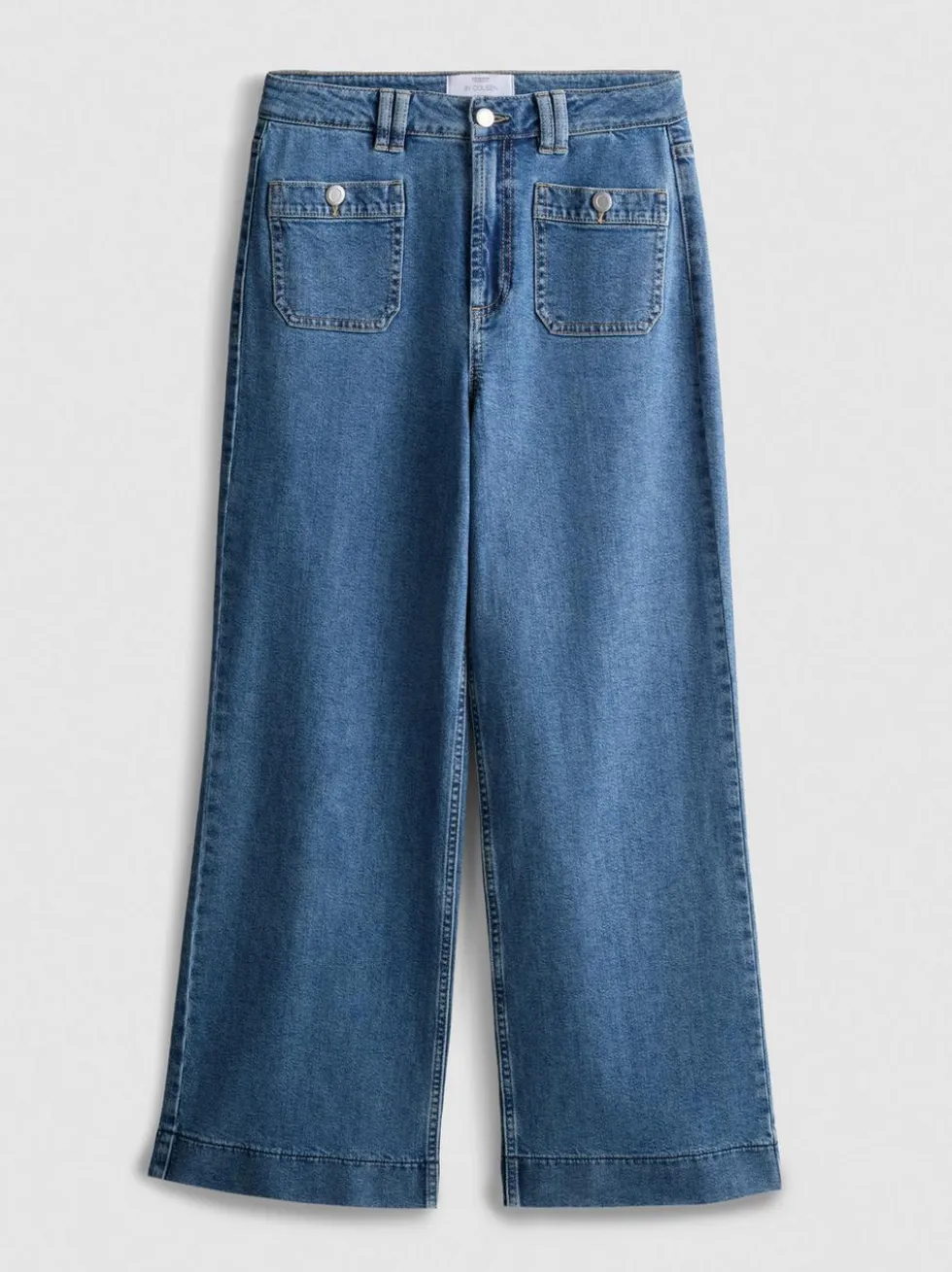 „By Coleen“ Jeans mit weitem Bein und aufgesetzten Taschen