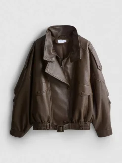 „By Coleen“ Kunstlederjacke mit Trichterkragen