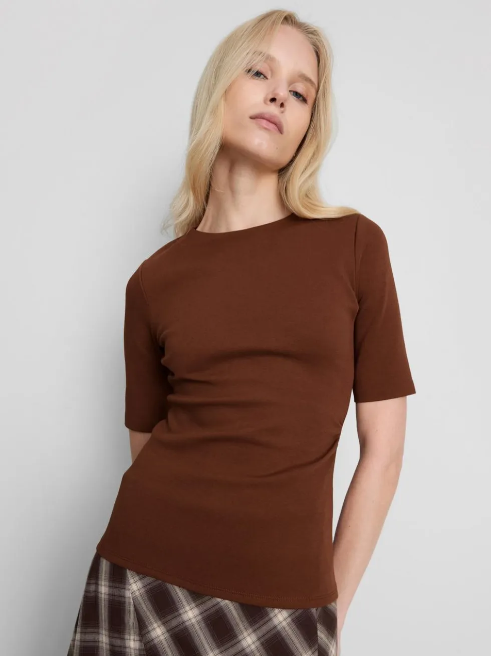 „By Coleen“ T-Shirt mit Raffung und hohem Baumwollanteil