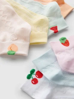 Crew-Socken in Viertellänge mit Fruchtmotiven, 7er-Pack