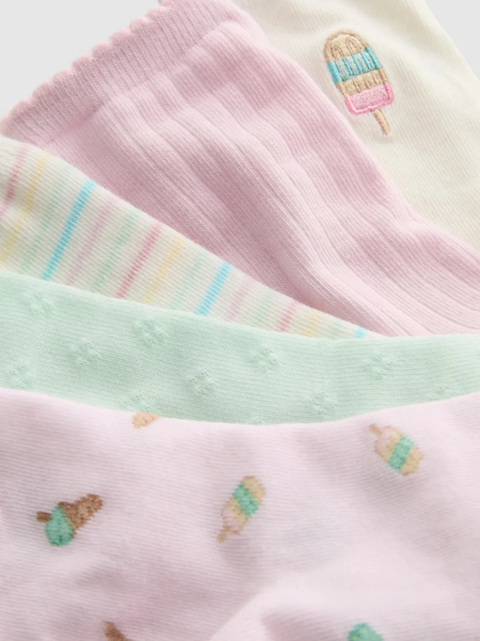 Crew-Socken mit Eiscreme-Print, 5er-Pack
