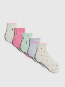 Crew-Socken mit Matcha-Designs, 5er-Pack