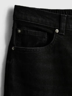 Denim-Jeans mit hohem Bund und konischer Form