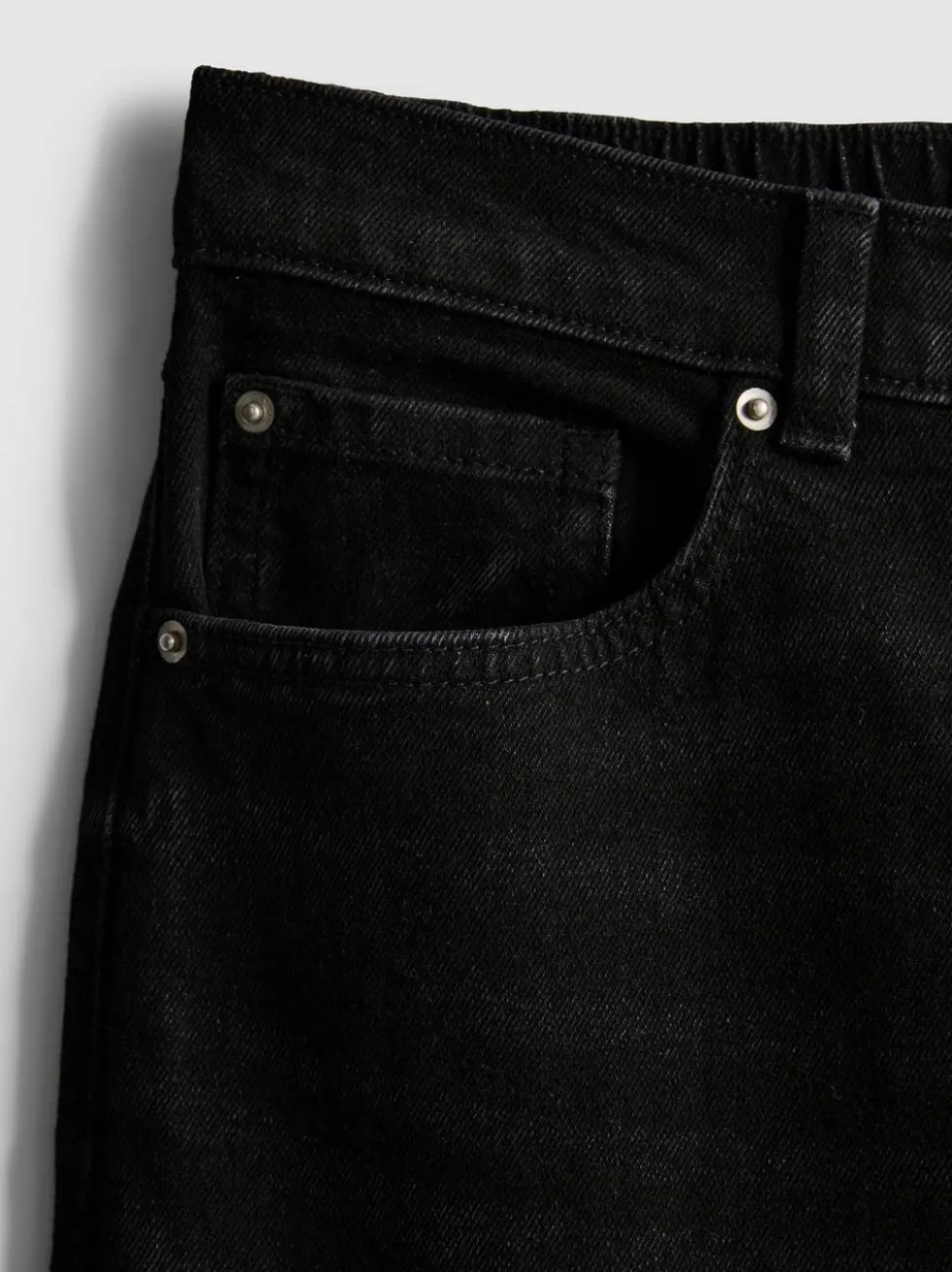 Denim-Jeans mit hohem Bund und konischer Form