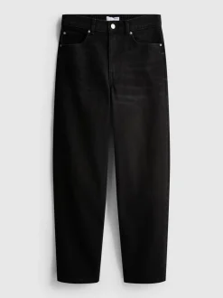 Denim-Jeans mit hohem Bund und konischer Form
