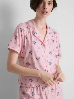 „Disney Micky Maus“ Schlafanzugshorts im Boyfriend-Look