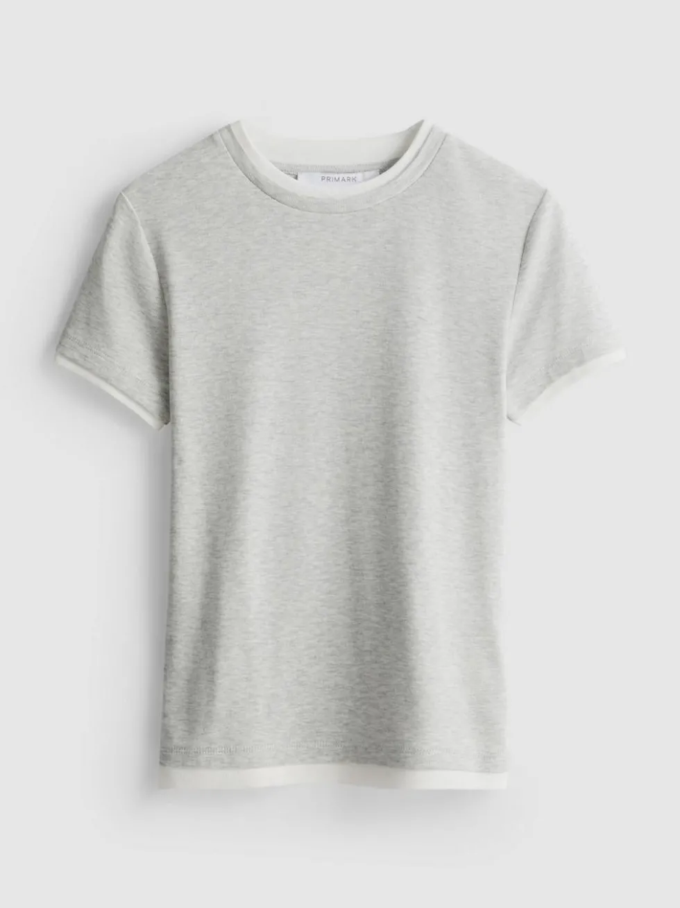 Doppellagiges T-Shirt mit Rundhalsausschnitt