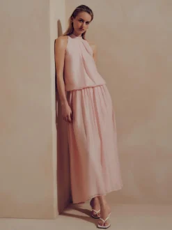 Drapierte, fließende „The Edit“ Bluse mit Neckholder