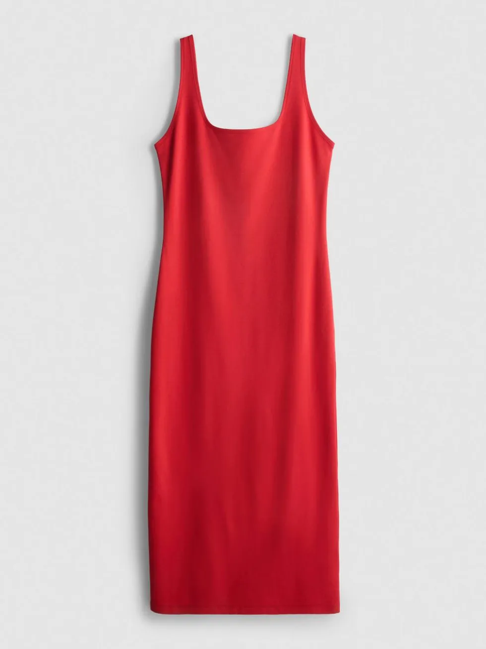 Eng anliegendes Midikleid mit Karree-Ausschnitt