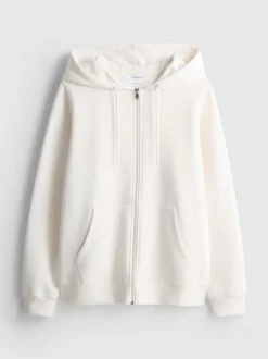 Essential Hoodie aus Baumwollmischung mit Reißverschluss