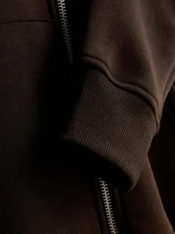 Essential Hoodie aus Baumwollmischung mit Reißverschluss