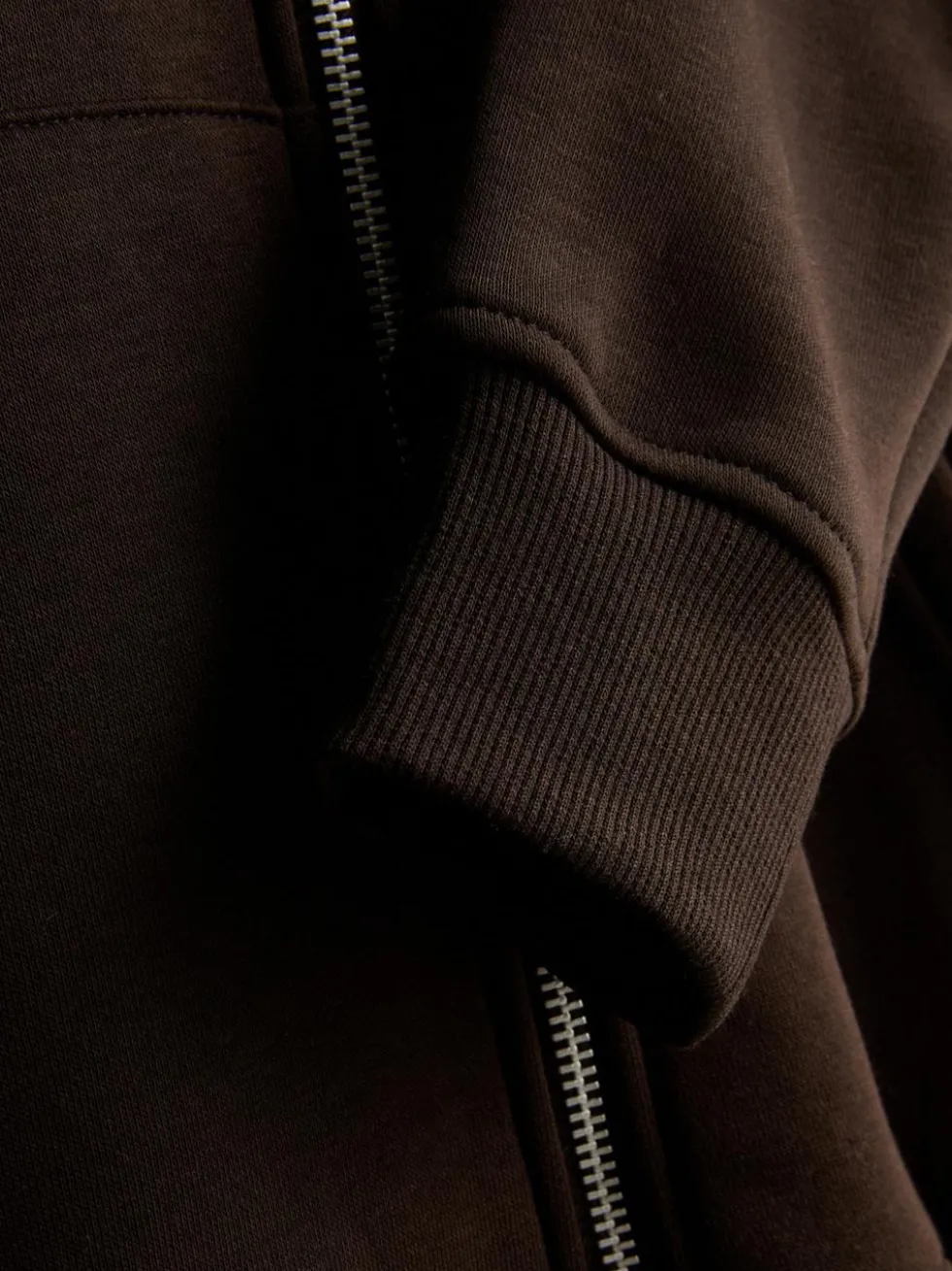 Essential Hoodie aus Baumwollmischung mit Reißverschluss