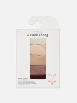 Essential Tangas in neutralen Farben, 5er-Pack