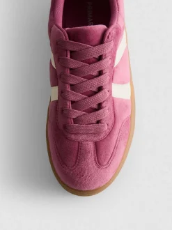Flatform-Sneaker in Wildleder-Optik mit Gummisohle