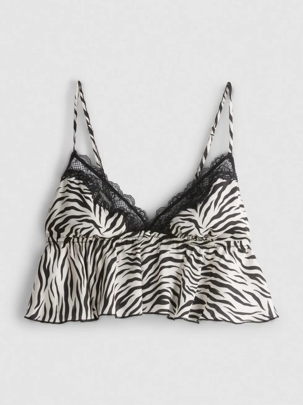 Fließender Bralette-BH mit Zebramuster