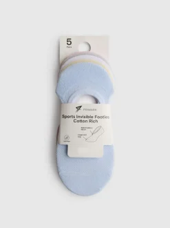 Füßlinge mit hohem Baumwollanteil, 5er-Pack
