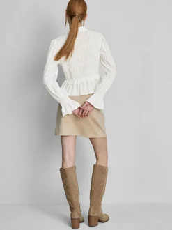 Gekräuselte Bluse mit Schößchensaum