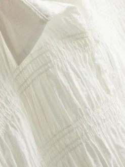 Gekräuselte Bluse mit Schößchensaum