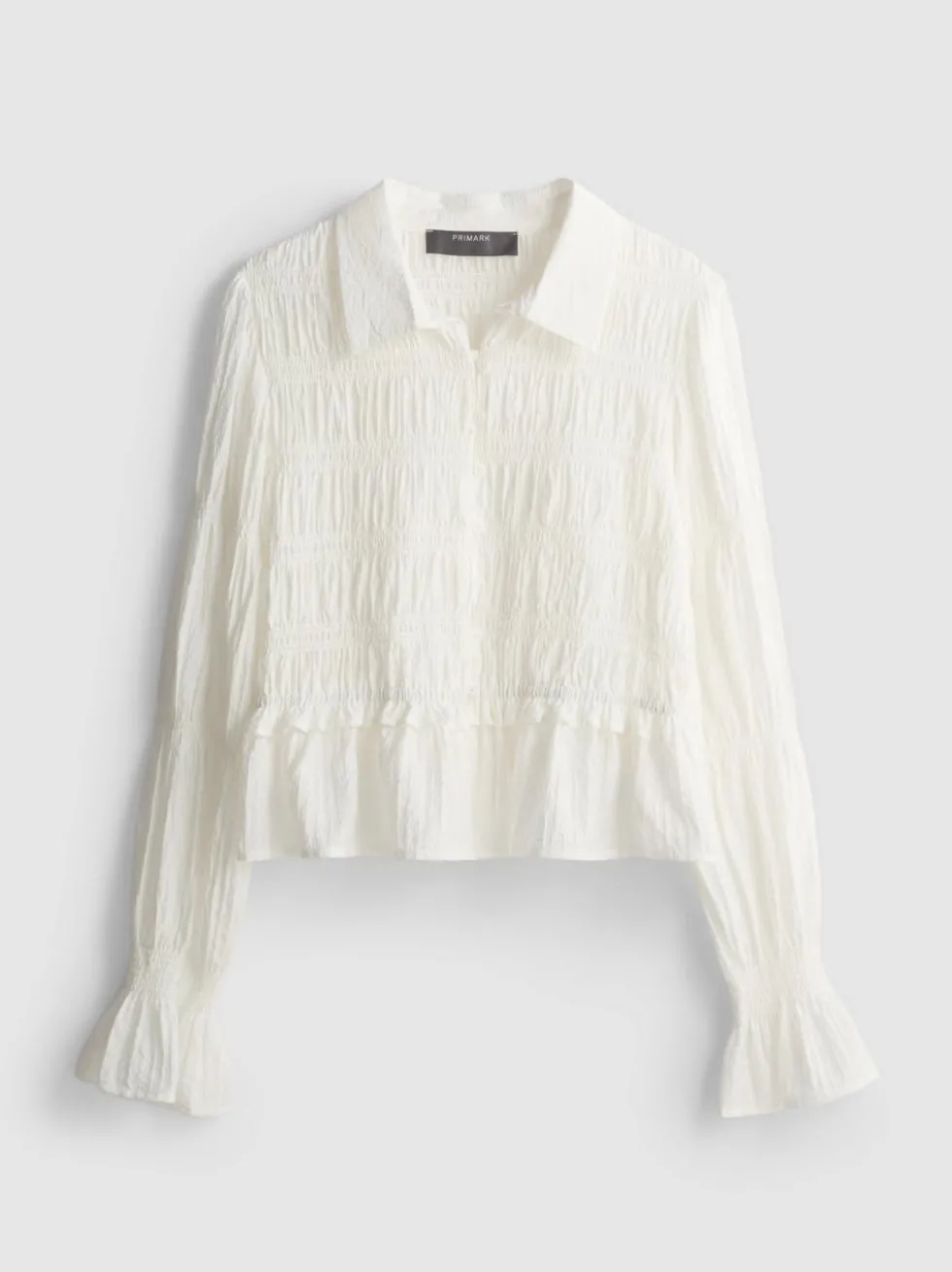 Gekräuselte Bluse mit Schößchensaum