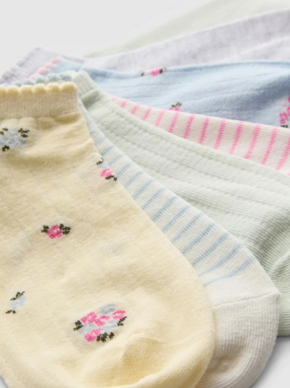 Gemusterte Sneakersocken mit hohem Baumwollanteil, 7er-Pack
