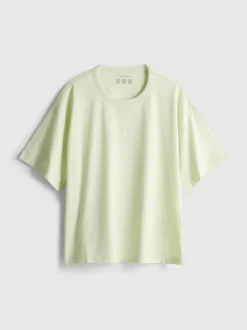 Gerade geschnittenes Baumwoll-T-Shirt mit Rundhalsausschnitt