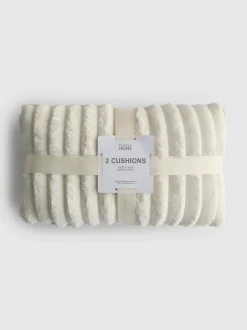 Gerippte, längliche Kissen, 2er-Pack