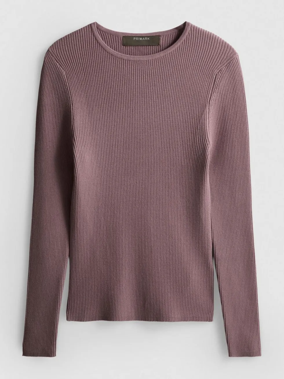 Gerippter Pullover mit Rundhalsausschnitt