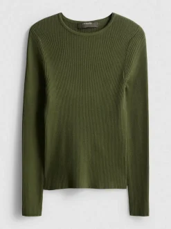 Gerippter Pullover mit Rundhalsausschnitt