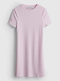 Geripptes Bodycon-T-Shirt-Kleid in Minilänge