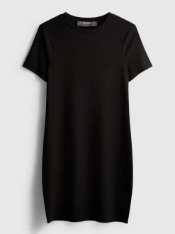 Geripptes Bodycon-T-Shirt-Kleid in Minilänge